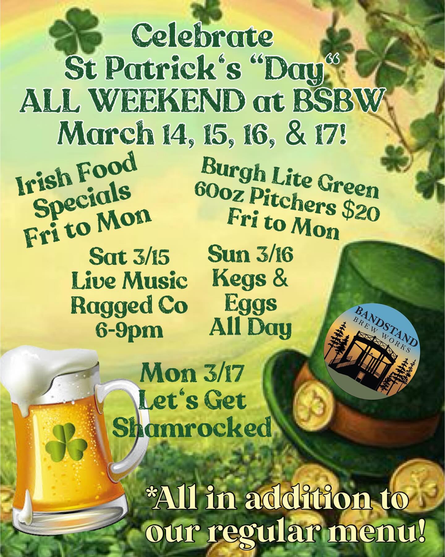 St. Patricks Day Celebration @ Bandstand Breworks